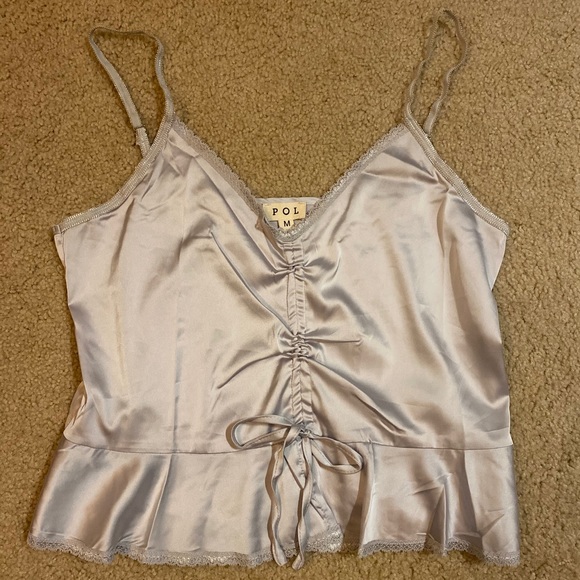Silver Satin Tank Top - Picture 1 of 2